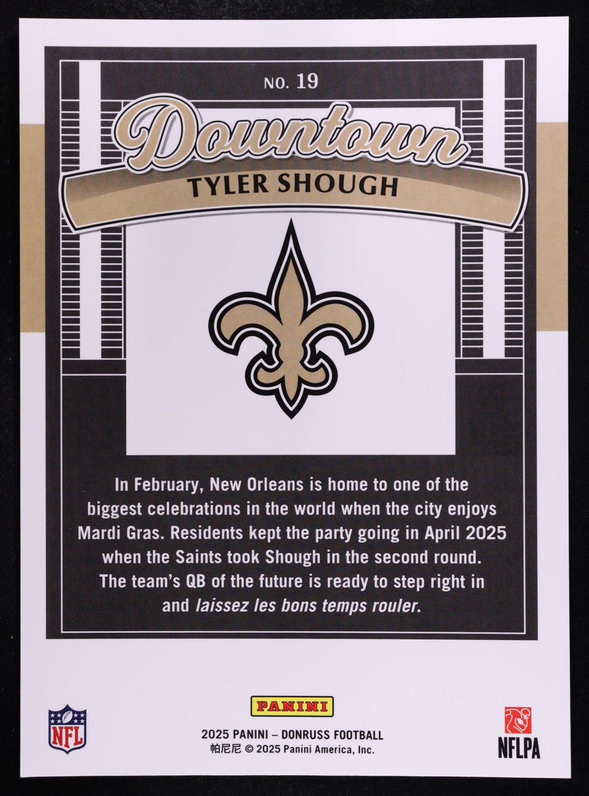Tyler Shough 2025 Donruss Downtown! Oversize #19 RC at PristineAuction.com Tyler Shough 2025 Donruss Downtown! Oversize #19 RC at PristineAuction.com