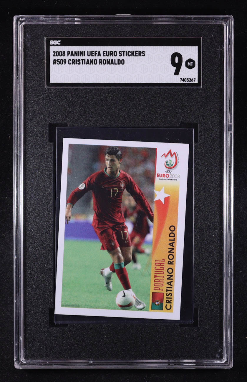 Cristiano Ronaldo 2008 Panini UEFA Euro Austria-Switzerland Stickers #509 IA (SGC 9) at PristineAuction.com Cristiano Ronaldo 2008 Panini UEFA Euro Austria-Switzerland Stickers #509 IA (SGC 9) at PristineAuction.com