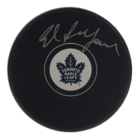 Ed Belfour Signed Maple Leafs Logo Hockey Puck (Schwartz) at PristineAuction.com