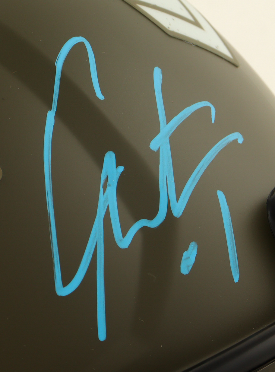 Cam Newton Signed Panthers Full-Size Authentic On-Field Salute to Service Alternate Speed Helmet (Radtke) at PristineAuction.com Cam Newton Signed Panthers Full-Size Authentic On-Field Salute to Service Alternate Speed Helmet (Radtke) at PristineAuction.com