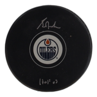 Grant Fuhr Signed Oilers Logo Hockey Puck Inscribed "HOF 03" (Schwartz) at PristineAuction.com