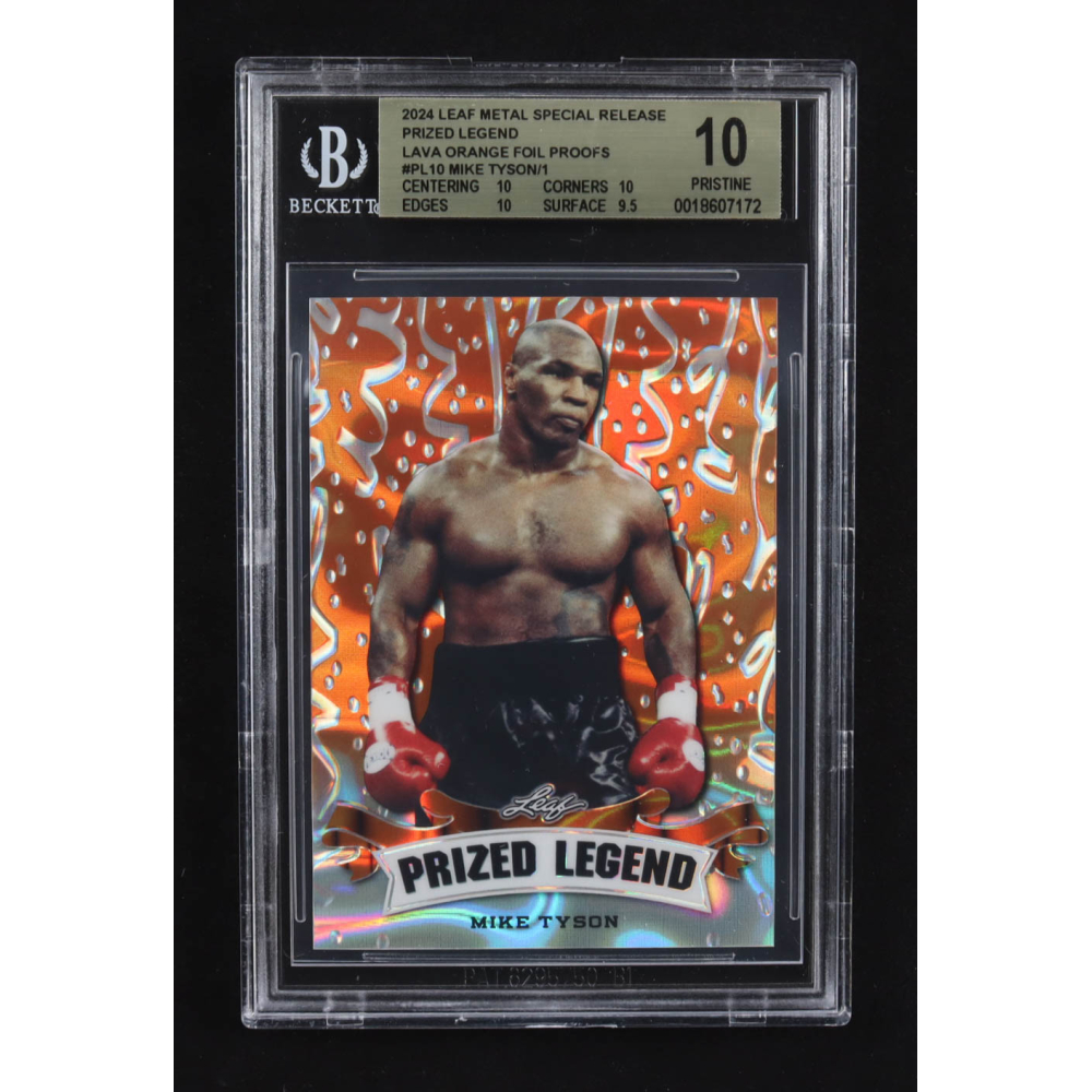 Mike Tyson 2024 Leaf Metal Special Release Prized Legend Lava Orange Foil Proofs #PL10 (BGS 10) at PristineAuction.com