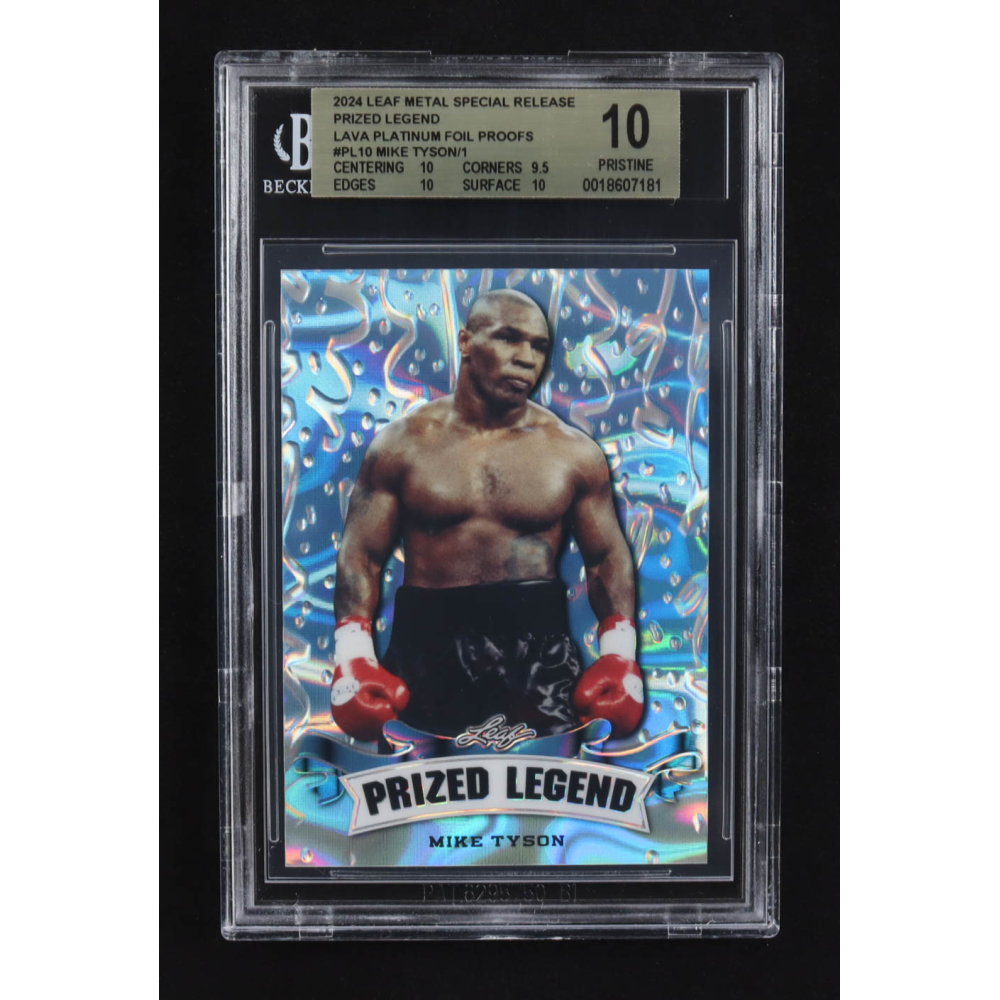 Mike Tyson 2024 Leaf Metal Special Release Prized Legend Lava Platinum Foil Proofs #PL10 (BGS 10) at PristineAuction.com