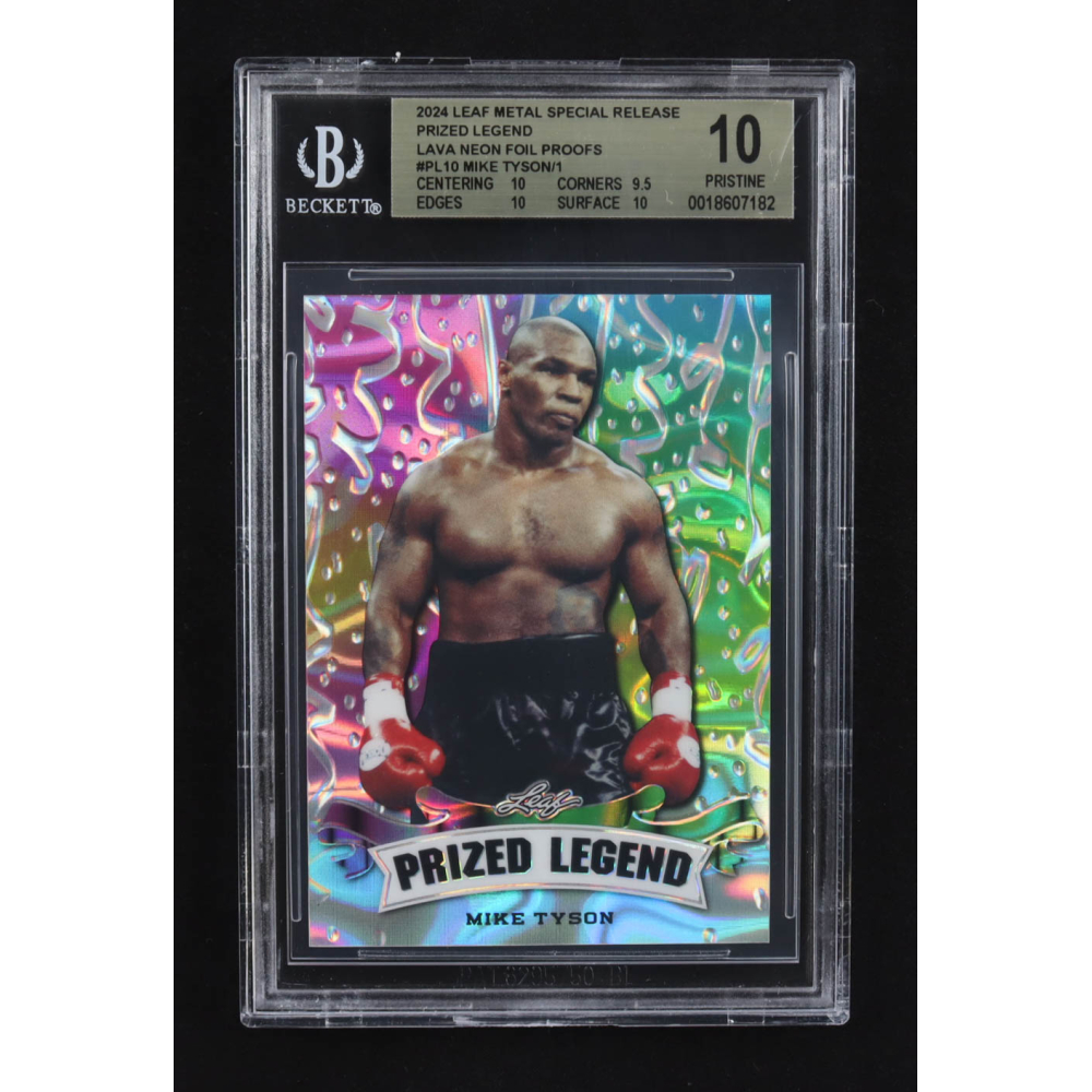 Mike Tyson 2024 Leaf Metal Special Release Prized Legend Lava Neon Foil Proofs #PL10 (BGS 10) at PristineAuction.com