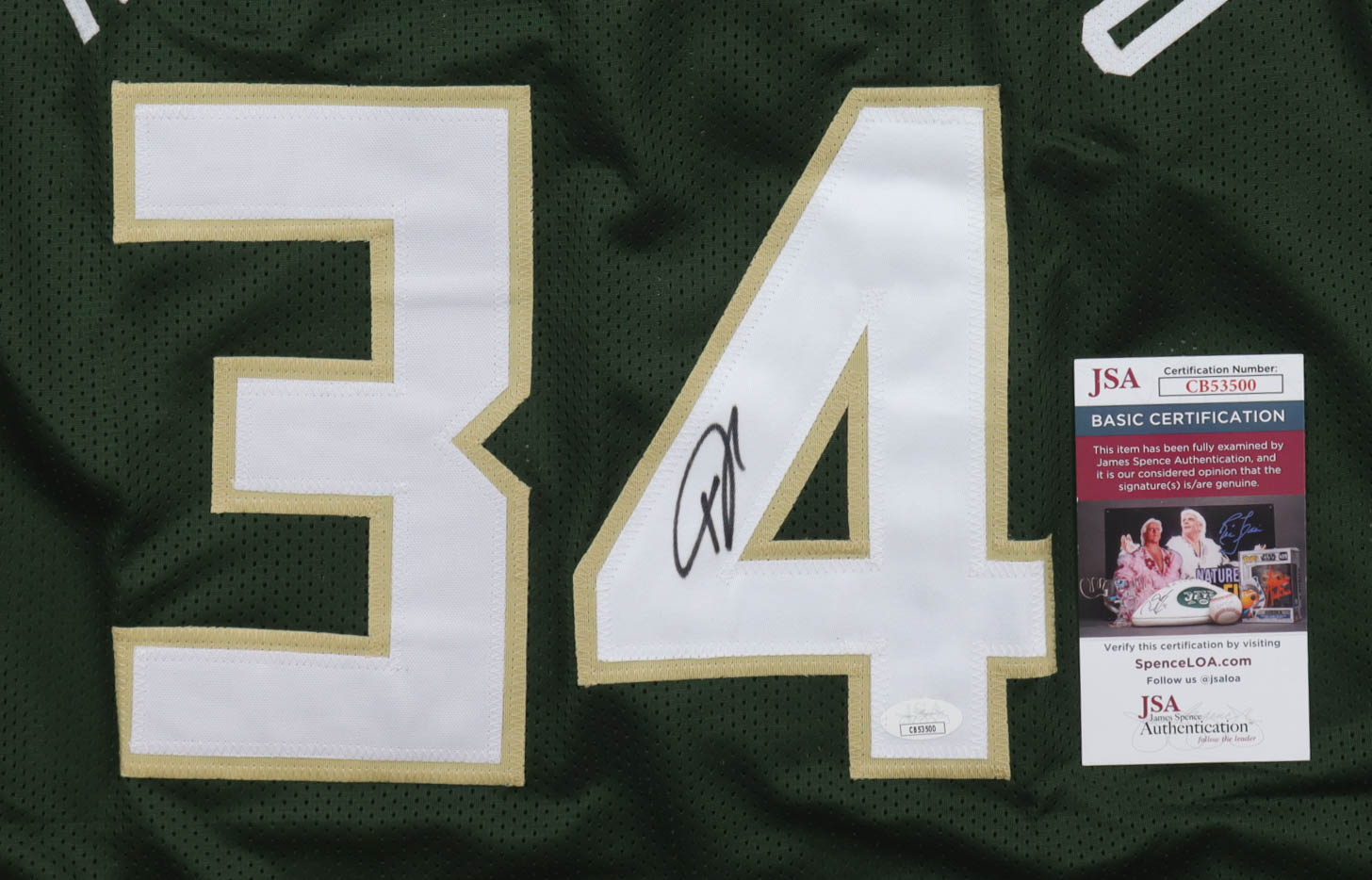 Giannis Antetokounmpo Signed Jersey (JSA) at PristineAuction.com Giannis Antetokounmpo Signed Jersey (JSA) at PristineAuction.com