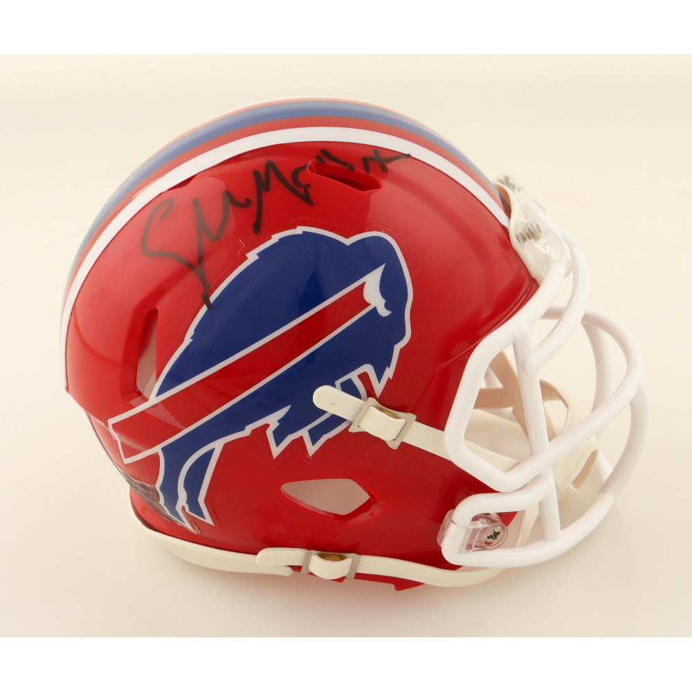 Sean McDermott Signed Bills Speed Mini Helmet (JSA) at PristineAuction.com
