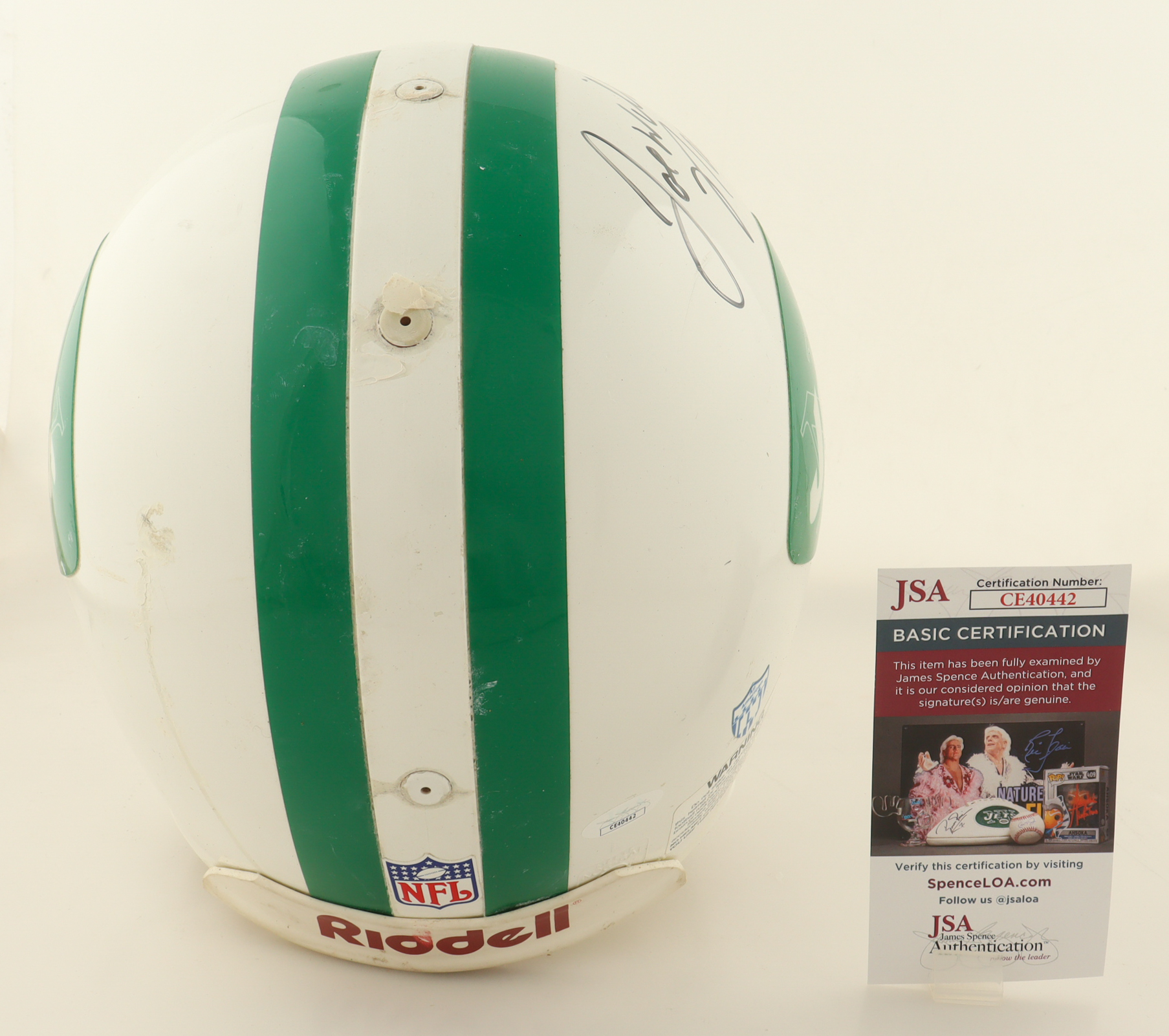 Joe Namath Signed Jets Authentic On-Field Full-Size Helmet (JSA) at PristineAuction.com Joe Namath Signed Jets Authentic On-Field Full-Size Helmet (JSA) at PristineAuction.com