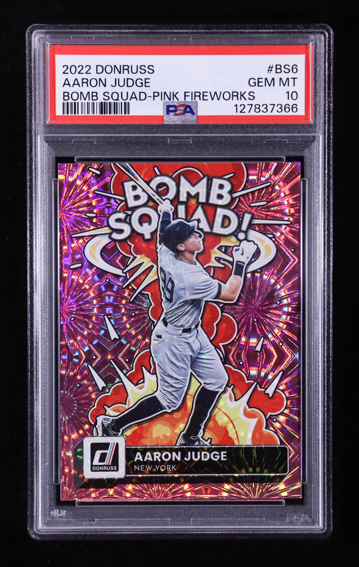Aaron Judge 2022 Donruss Bomb Squad Pink Fireworks #6 (PSA 10) at PristineAuction.com Aaron Judge 2022 Donruss Bomb Squad Pink Fireworks #6 (PSA 10) at PristineAuction.com