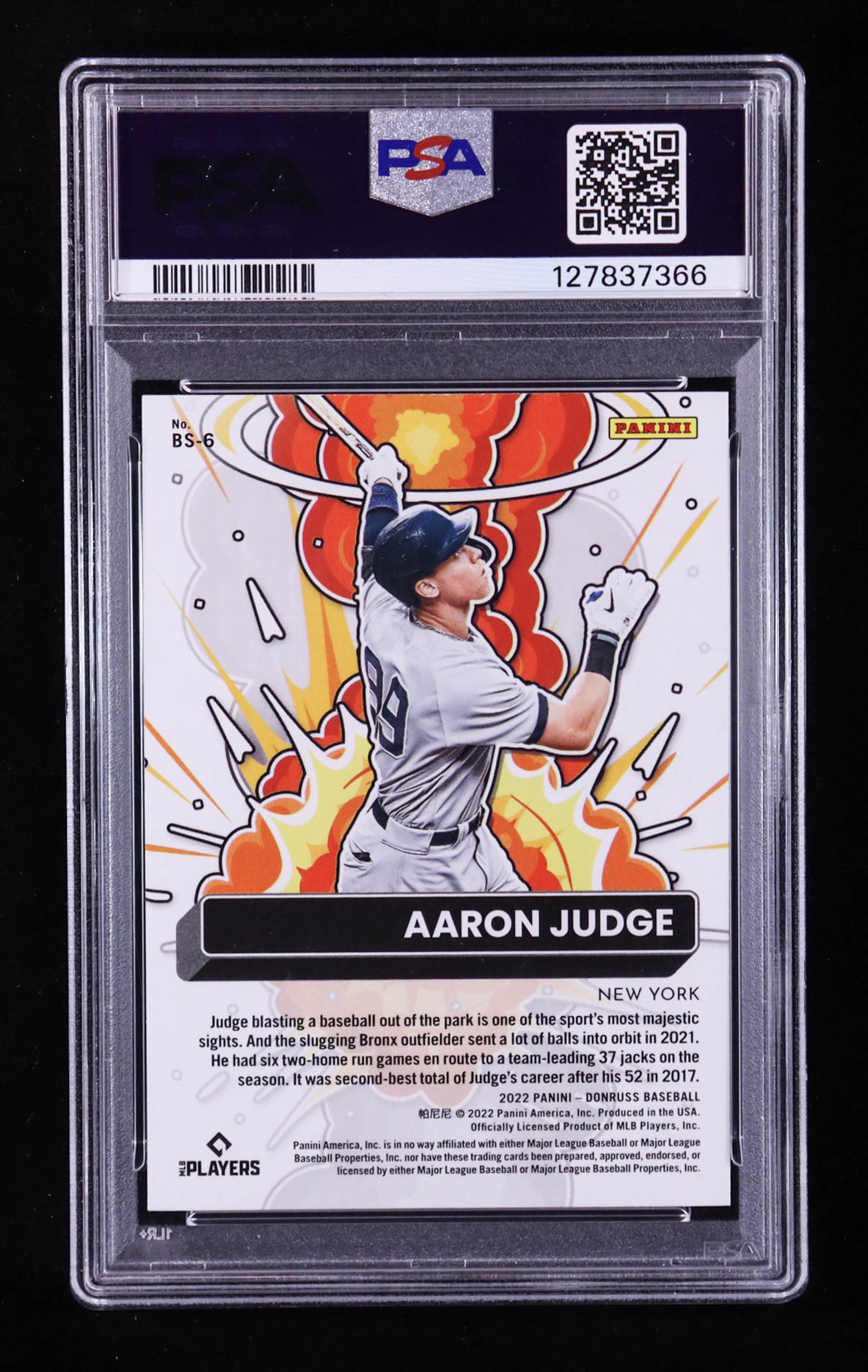 Aaron Judge 2022 Donruss Bomb Squad Pink Fireworks #6 (PSA 10) at PristineAuction.com Aaron Judge 2022 Donruss Bomb Squad Pink Fireworks #6 (PSA 10) at PristineAuction.com