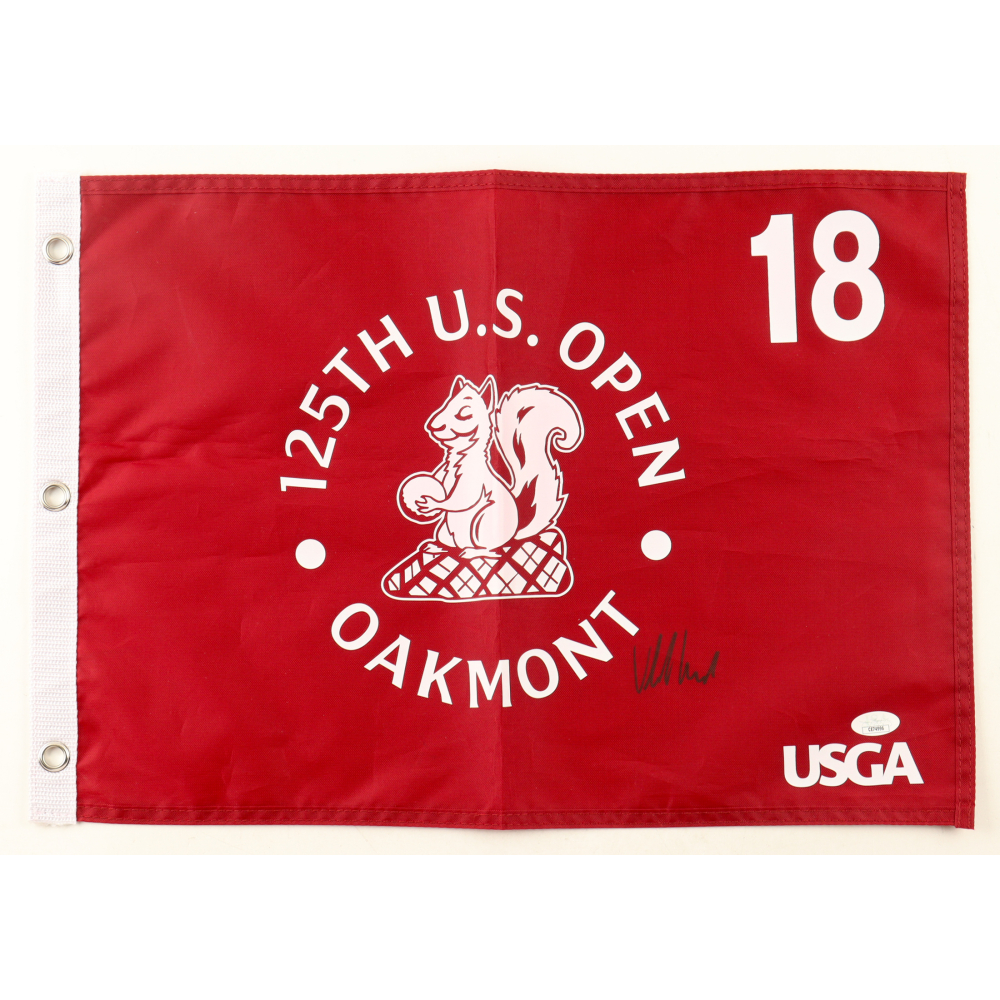 Viktor Hovland Signed 2025 "125th U.S. Open Oakmont" Golf Pin Flag (JSA) at PristineAuction.com