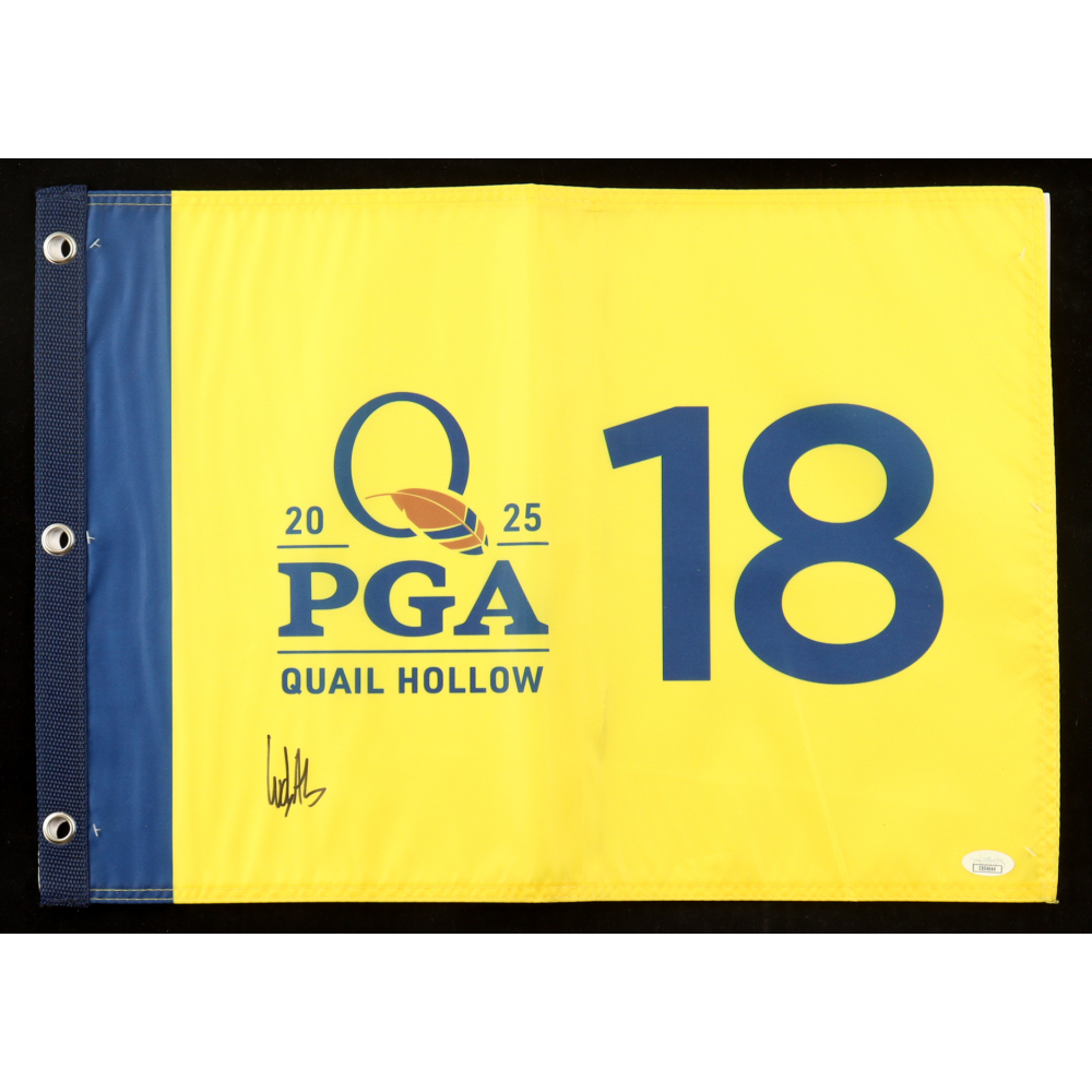 Ludvig Aberg Signed 2025 PGA Championship Quail Hollow Golf Pin Flag (JSA) at PristineAuction.com