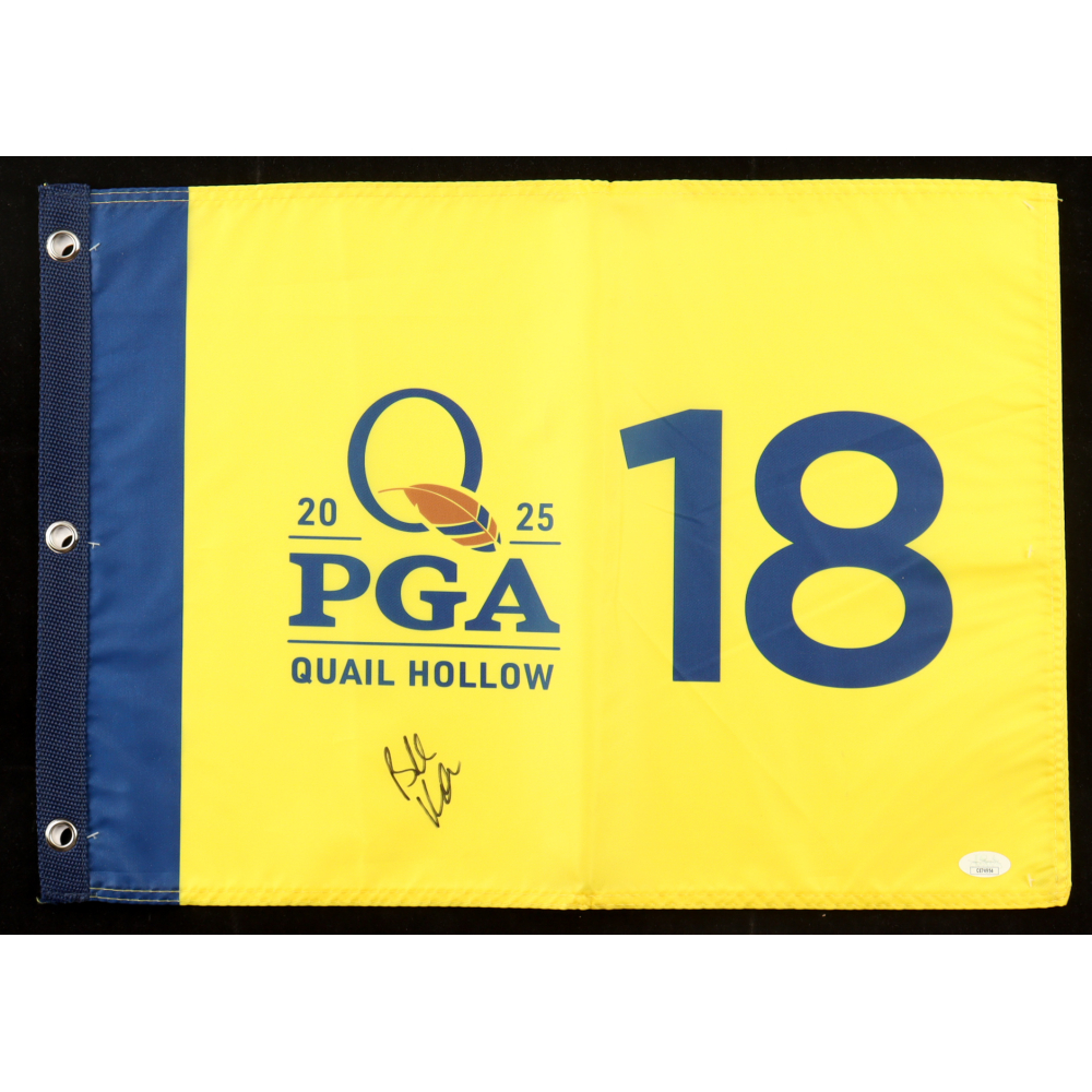 Brooks Koepka Signed 2025 PGA Championship Quail Hollow Golf Pin Flag (JSA) at PristineAuction.com