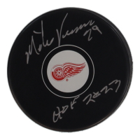 Mike Vernon Signed Red Wings Logo Hockey Puck Inscribed "HOF 2023" (Schwartz) at PristineAuction.com