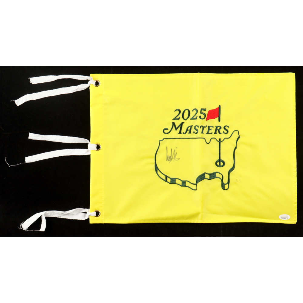 Ludvig Aberg Signed 2025 Masters Tournament Golf Pin Flag (JSA) at PristineAuction.com