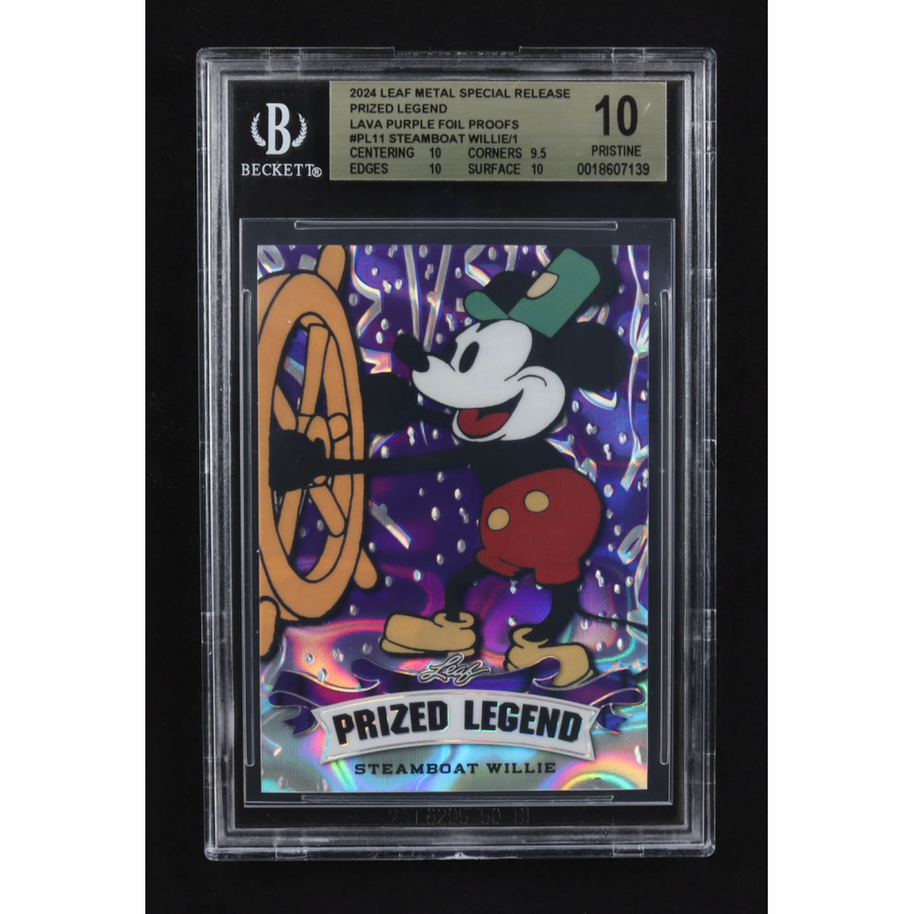 Steamboat Willie 2024 Leaf Metal Special Release Prized Legend Lava Purple Foil Proofs #PL11 (BGS 10) at PristineAuction.com