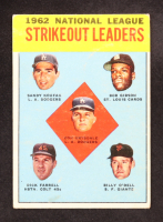 Don Drysdale / Sandy Koufax / Bob Gibson / Billy O'Dell / Dick Farrell 1963 Topps #9 NL Strikeout Leaders at PristineAuction.com