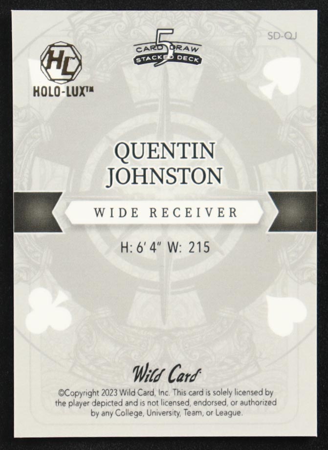 Quentin Johnston 2023 Wild Card 5 Card Draw King of Hearts Prismatic Red #SDQJ #2/2 RC at PristineAuction.com Quentin Johnston 2023 Wild Card 5 Card Draw King of Hearts Prismatic Red #SDQJ #2/2 RC at PristineAuction.com