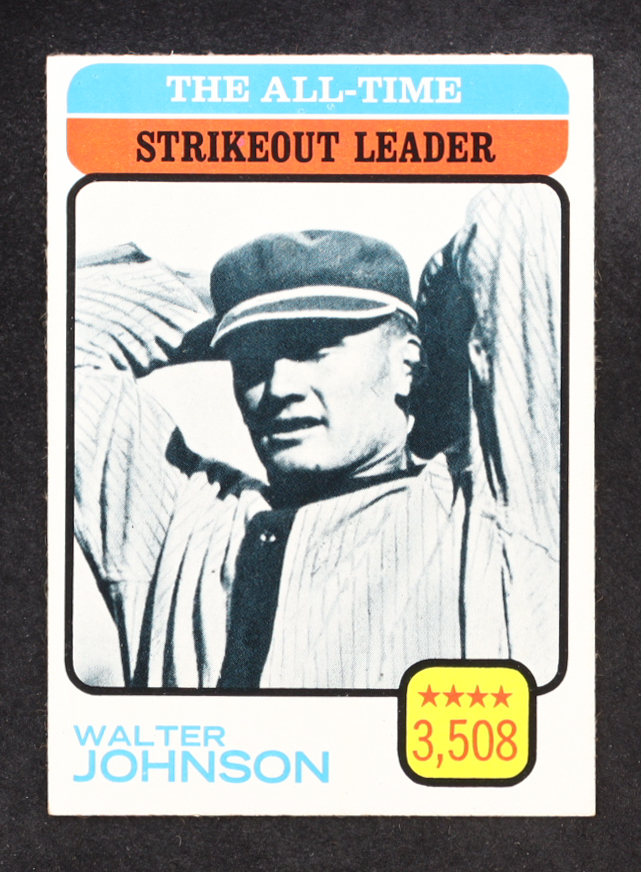 Walter Johnson 1973 Topps #478 All-Time Strikeout Leader at PristineAuction.com Walter Johnson 1973 Topps #478 All-Time Strikeout Leader at PristineAuction.com
