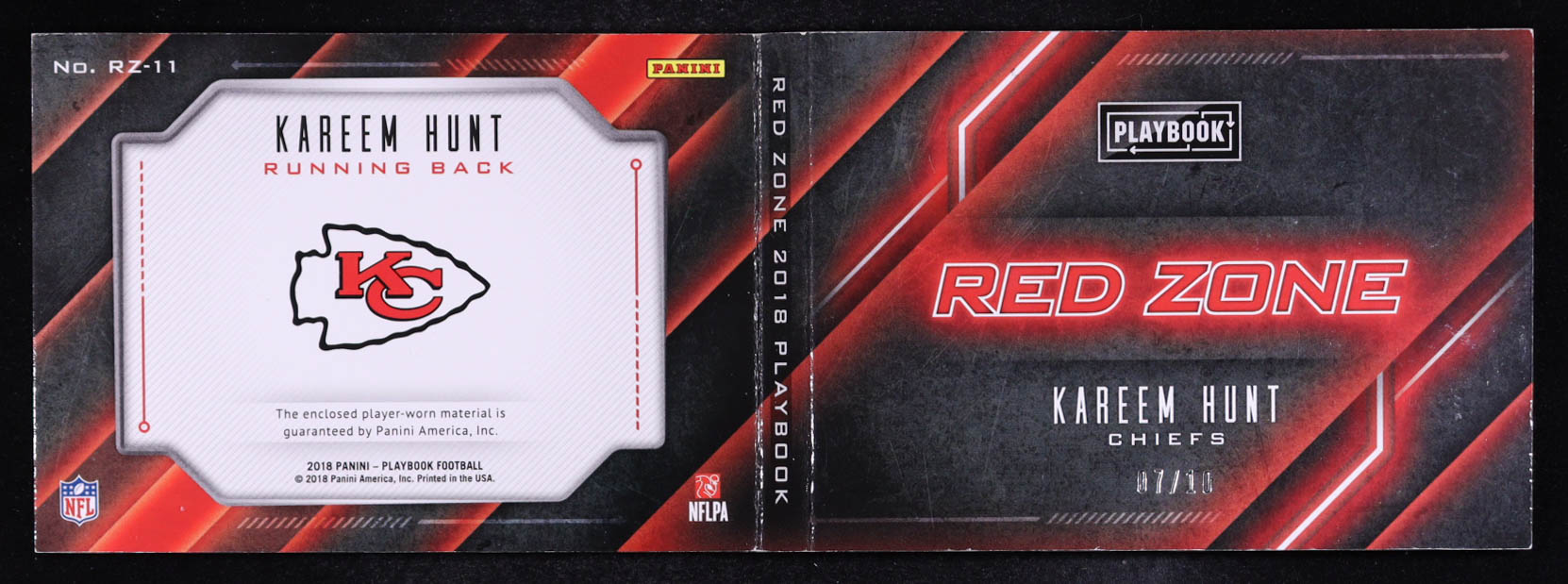 Kareem Hunt 2018 Panini Playbook Red Zone Booklet Jerseys Prime Gold #11 #07/10 at PristineAuction.com Kareem Hunt 2018 Panini Playbook Red Zone Booklet Jerseys Prime Gold #11 #07/10 at PristineAuction.com