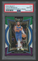 Jalen Brunson 2024 Select Green White Purple Prizm #42 (PSA 10) at PristineAuction.com