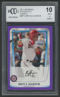 Bryce Harper 2011 Bowman Prospects Purple #BP1A (BCCG 10) at PristineAuction.com