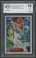 Bryce Harper 2012 Topps Chrome Refractors #196 RC (BCCG 10) at PristineAuction.com