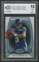 Russell Wilson 2012 Topps Platinum Black Refractors #138 RC (BCCG 10) at PristineAuction.com