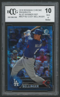 Cody Bellinger 2016 Bowman Chrome Prospects Blue Shimmer Refractors #BCP182 (BCCG 10) at PristineAuction.com