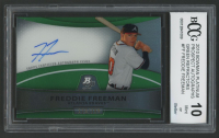 Freddie Freeman 2010 Bowman Platinum Prospect Autographs Green Refractors #FF #123/199 (BCCG 10) at PristineAuction.com