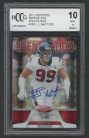 J.J. Watt 2011 Certified Mirror Red Signatures #186 #200/250 (BCCG 10) at PristineAuction.com
