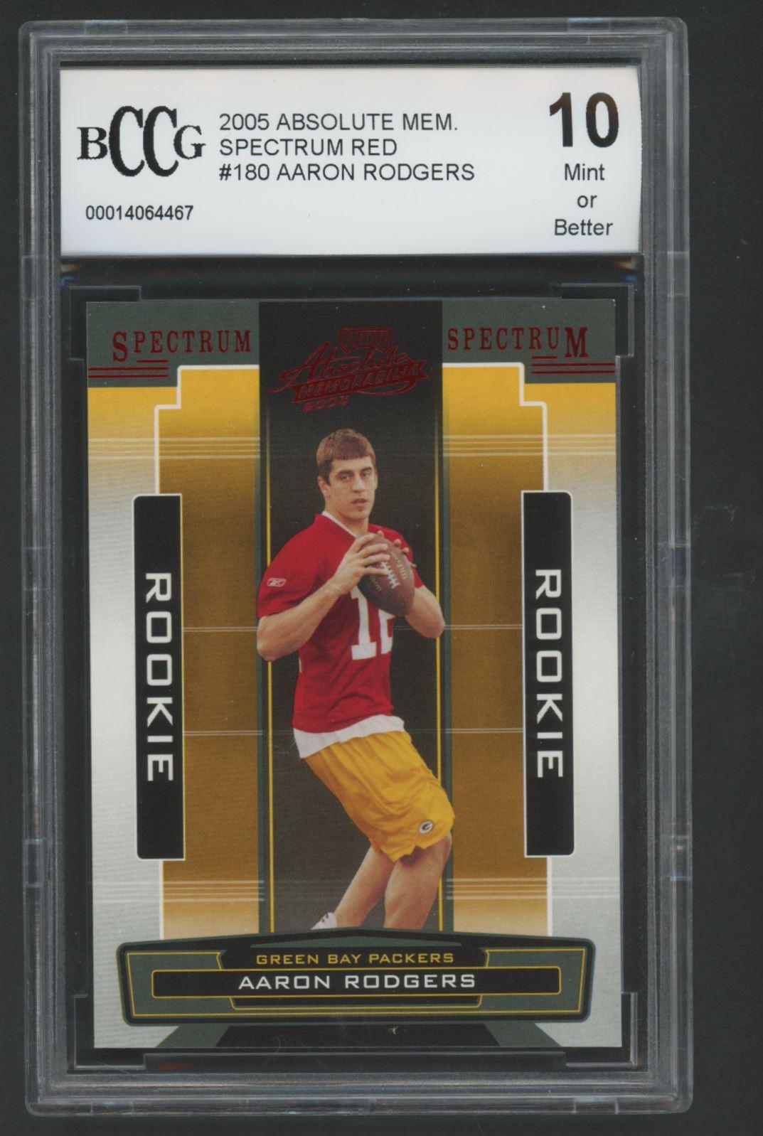 Aaron Rodgers 2005 Absolute Memorabilia Spectrum Red Retail #180 (BCCG 10) at PristineAuction.com Aaron Rodgers 2005 Absolute Memorabilia Spectrum Red Retail #180 (BCCG 10) at PristineAuction.com