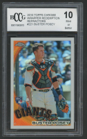Buster Posey 2010 Topps Chrome Wrapper Redemption Refractors #221 (BCCG 10) at PristineAuction.com
