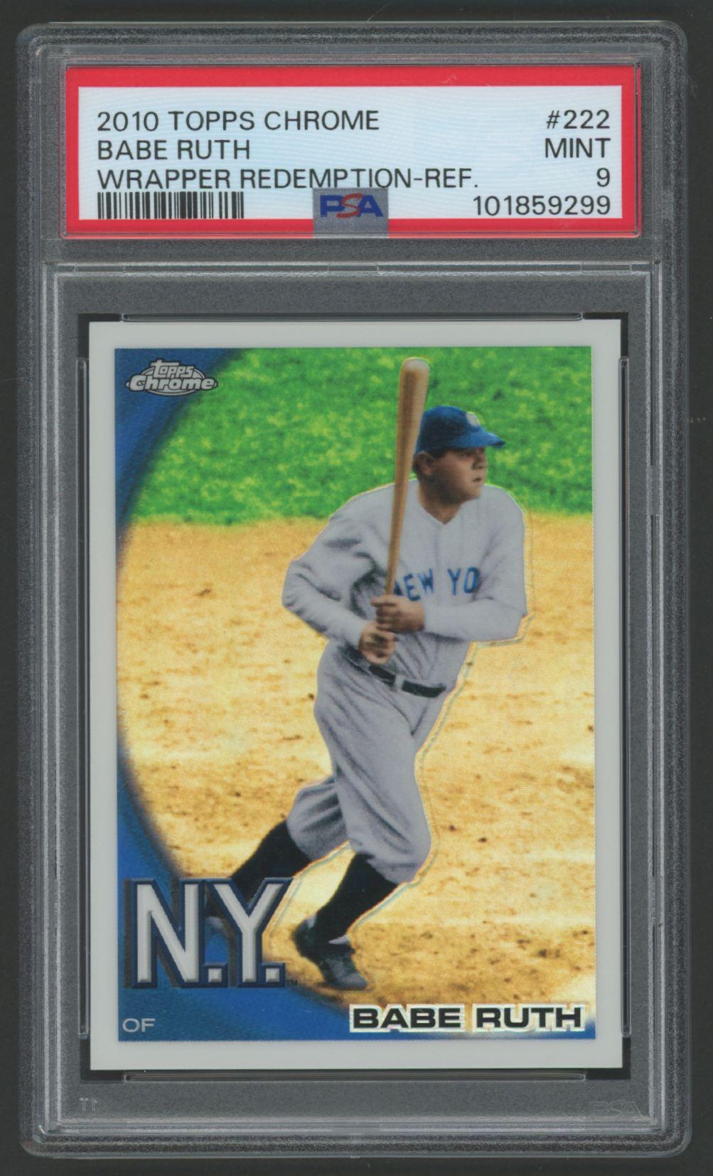 Babe Ruth 2010 Topps Chrome Wrapper Redemption Refractor #222 (PSA 9) at PristineAuction.com Babe Ruth 2010 Topps Chrome Wrapper Redemption Refractor #222 (PSA 9) at PristineAuction.com