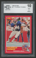 Thurman Thomas 1989 Score #211 (BCCG 10) at PristineAuction.com