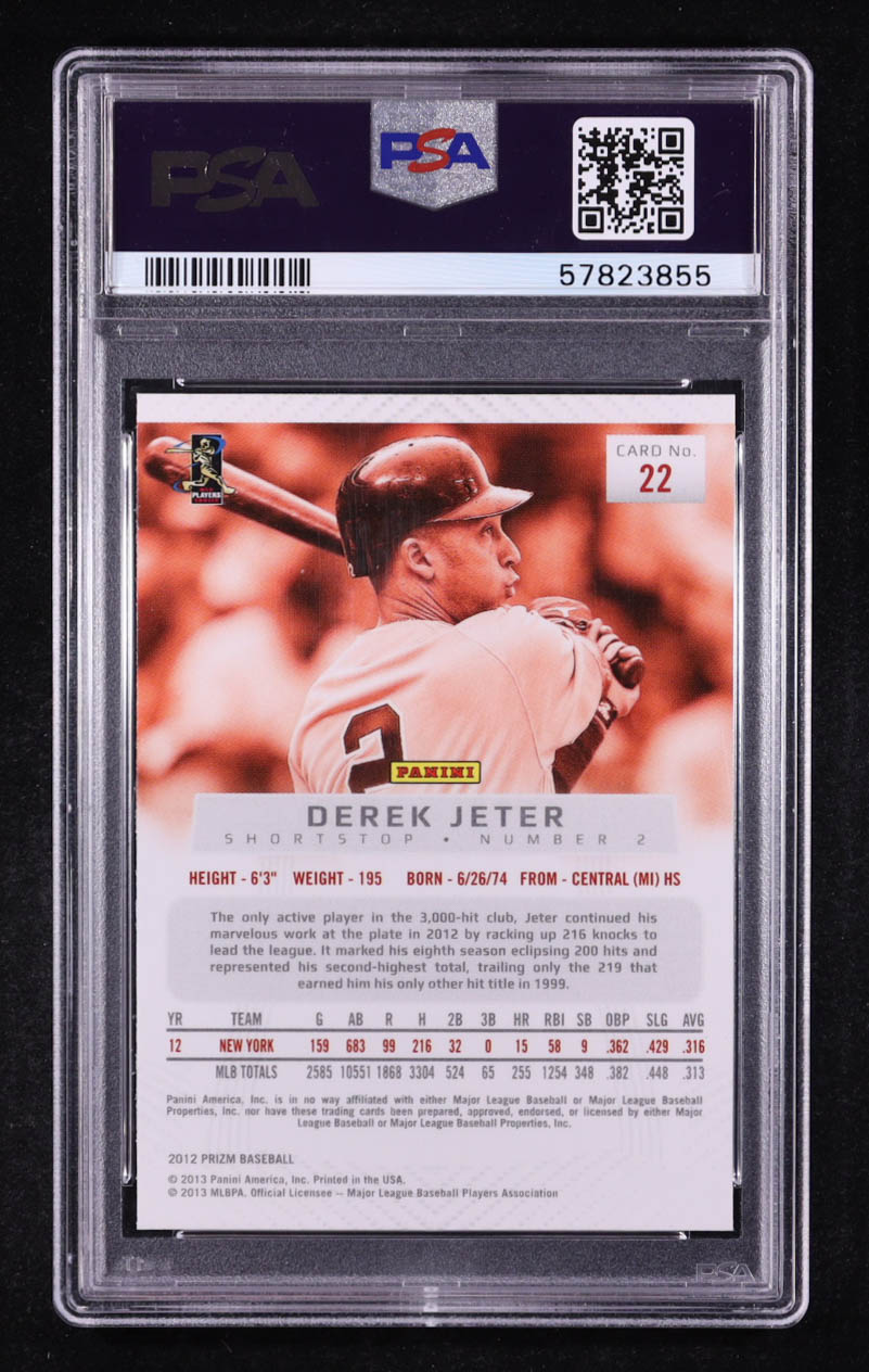 Derek Jeter 2012 Panini Prizm #22 (PSA 10) at PristineAuction.com Derek Jeter 2012 Panini Prizm #22 (PSA 10) at PristineAuction.com