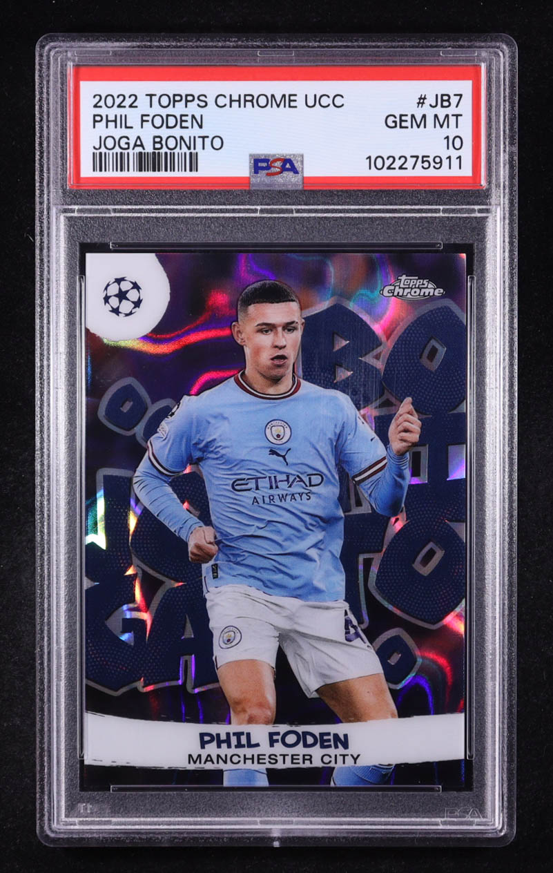 Phil Foden 2022-23 Topps Chrome UEFA Club Competitions Joga Bonito #JB7 (PSA 10) at PristineAuction.com Phil Foden 2022-23 Topps Chrome UEFA Club Competitions Joga Bonito #JB7 (PSA 10) at PristineAuction.com