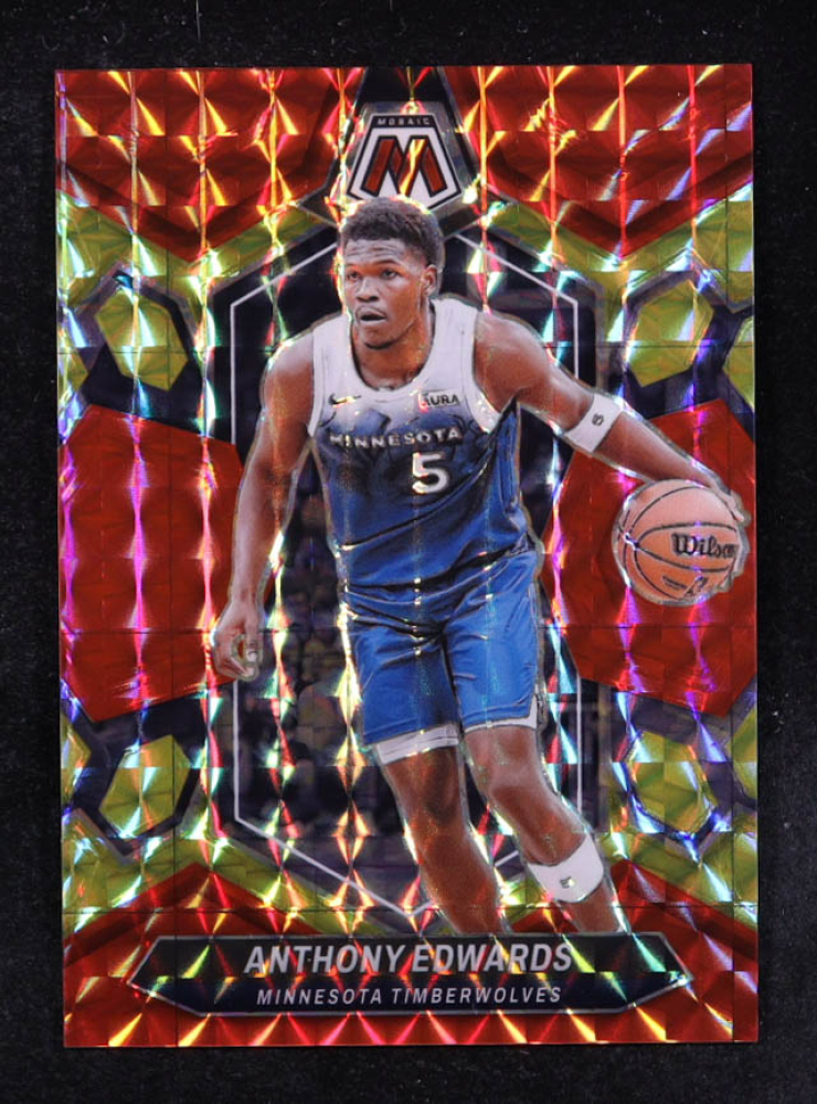 Anthony Edwards 2023-24 Panini Mosaic Mosaic Choice Fusion Red and Yellow #33 #50/75