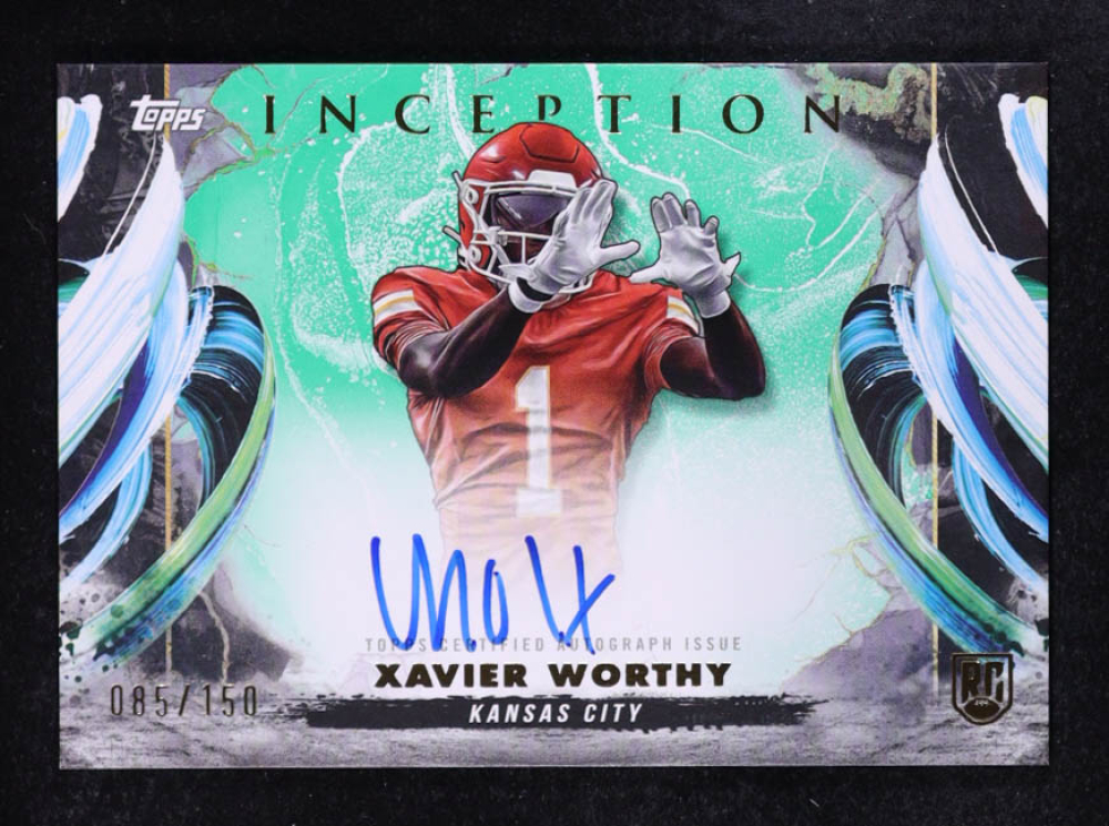 Xavier Worthy 2024 Topps Inception Rookie Variation Autographs Green #RAVXW #085/150 RC