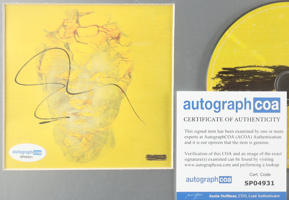 Ed Sheeran Signed "Subtract" Custom Framed CD Album Insert Display (ACOA) at PristineAuction.com Ed Sheeran Signed "Subtract" Custom Framed CD Album Insert Display (ACOA) at PristineAuction.com