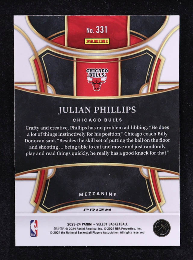 Julian Phillips 2023-24 Select Prizms Elephant #331 RC at PristineAuction.com Julian Phillips 2023-24 Select Prizms Elephant #331 RC at PristineAuction.com