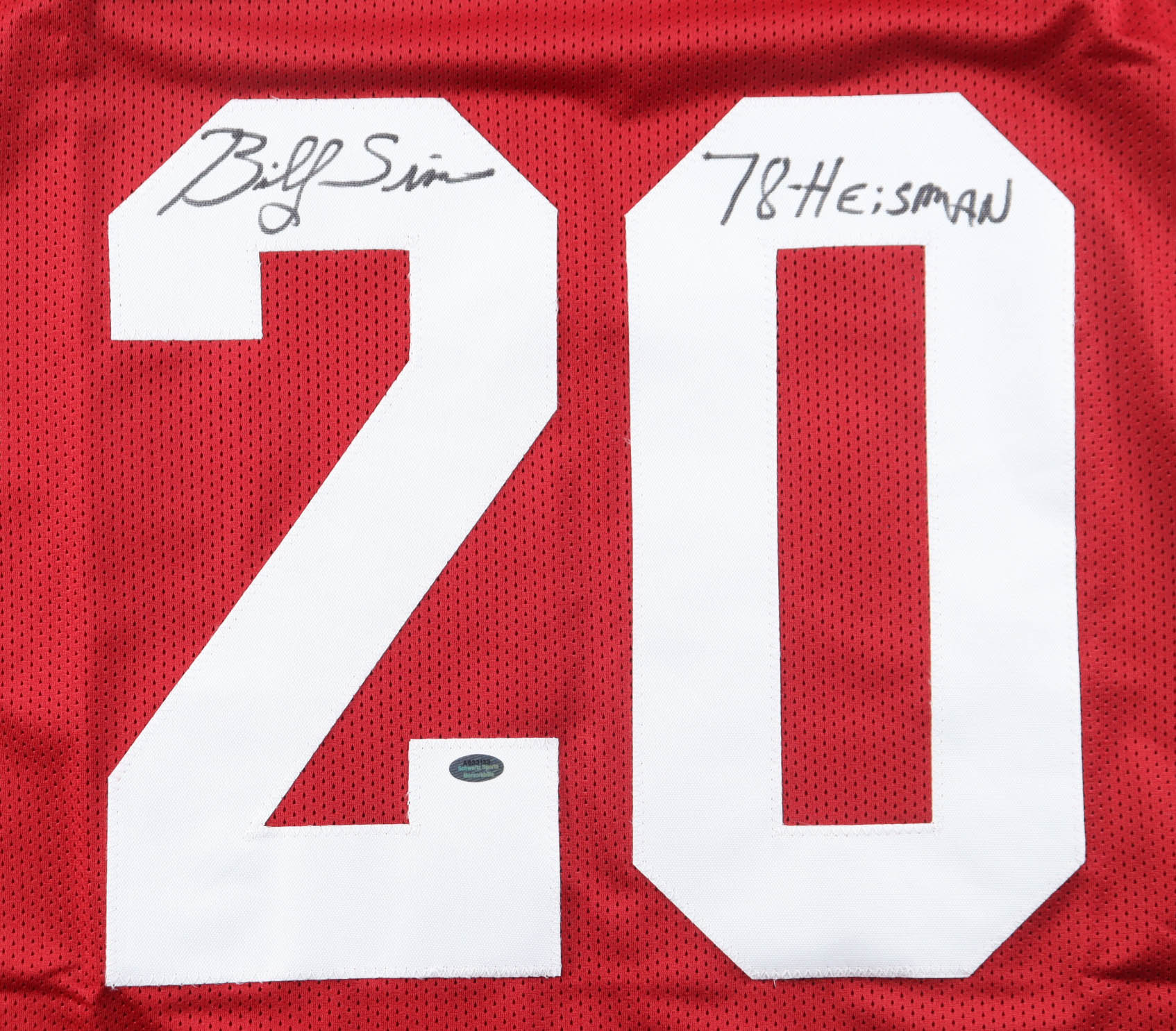 Billy Sims Signed Jersey Inscribed "78 Heisman" (Schwartz) at PristineAuction.com Billy Sims Signed Jersey Inscribed "78 Heisman" (Schwartz) at PristineAuction.com