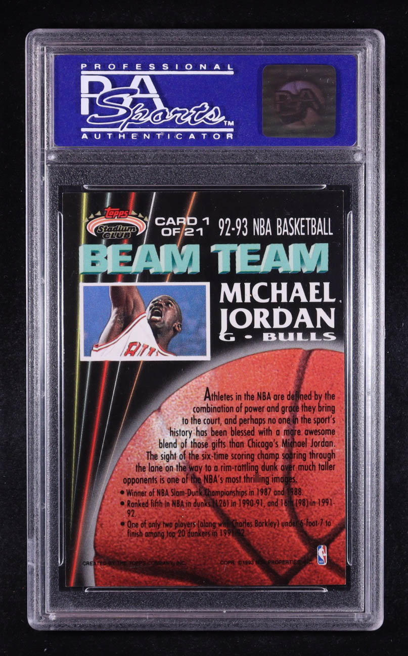 Michael Jordan 1992-93 Stadium Club Beam Team #1 (PSA 8) at PristineAuction.com Michael Jordan 1992-93 Stadium Club Beam Team #1 (PSA 8) at PristineAuction.com