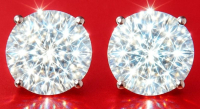 Platinum New 2.34 Carats Lab Grown Diamond Stud Earrings  D, VVS2 | Estimated Retail Value: $4,400 (UGL & IGI Certs) at PristineAuction.com