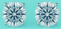 New 3.16 Carats Lab Grown Diamond Stud Earrings  F, VVS2 | Round Brilliant Cut | Estimated Retail Value: $6,000 (UGL & IGI Certs) at PristineAuction.com