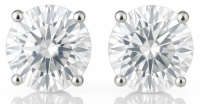 New 3.38 Carats Lab Grown Diamond Stud Earrings  E, VS2 | Round Brilliant Cut | Estimated Retail Value: $6,250 (UGL & IGI Certs) at PristineAuction.com