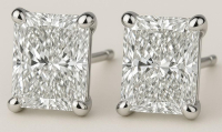 New 4.03 Carats Lab Grown Diamond Stud Earrings  F, VVS2 | Radiant Cut | Estimated Retail Value: $7,500 (UGL & IGI Certs) at PristineAuction.com