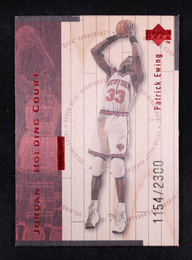 Patrick Ewing / Michael Jordan 1998 Upper Deck Hardcourt Jordan Holding Court Red #J18 #1154/2300 at PristineAuction.com Patrick Ewing / Michael Jordan 1998 Upper Deck Hardcourt Jordan Holding Court Red #J18 #1154/2300 at PristineAuction.com