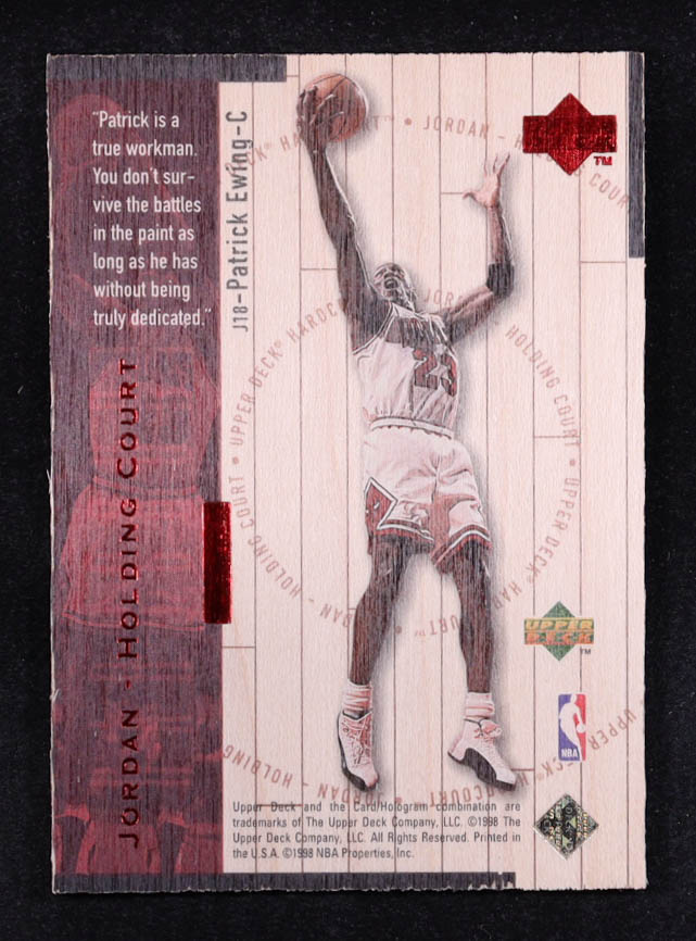 Patrick Ewing / Michael Jordan 1998 Upper Deck Hardcourt Jordan Holding Court Red #J18 #1154/2300 at PristineAuction.com Patrick Ewing / Michael Jordan 1998 Upper Deck Hardcourt Jordan Holding Court Red #J18 #1154/2300 at PristineAuction.com