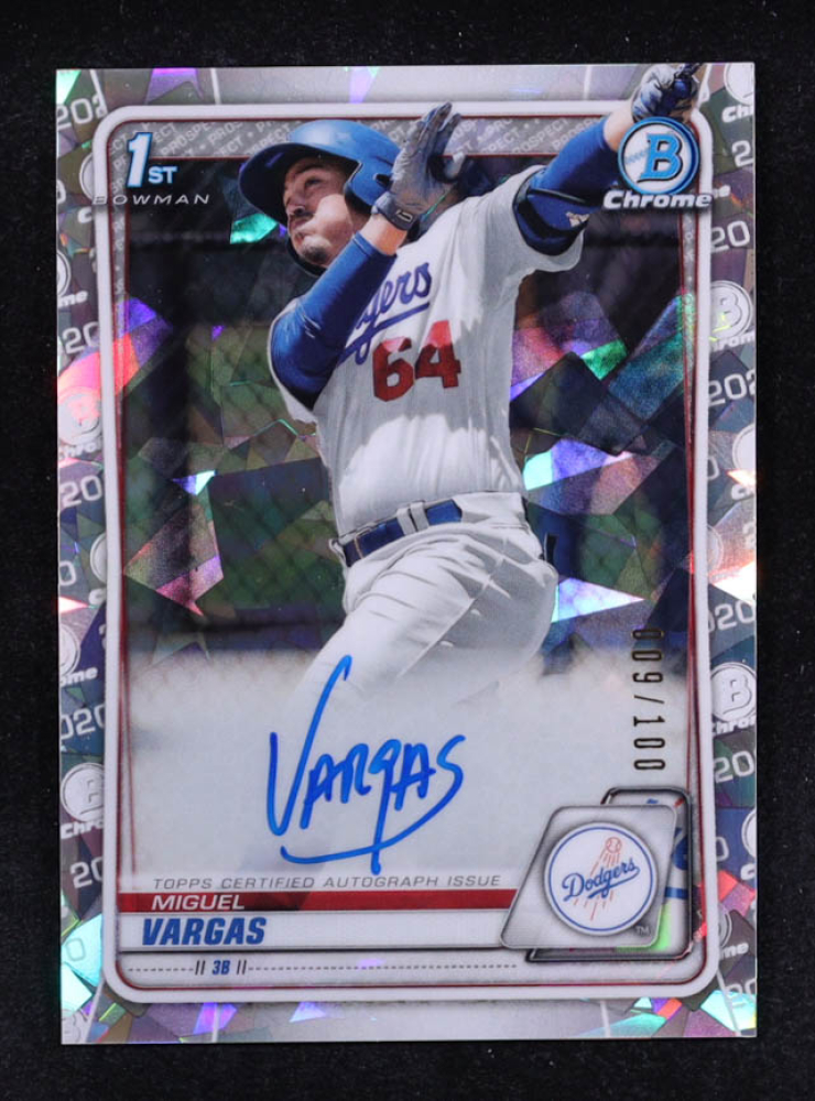 Miguel Vargas 2020 Bowman Chrome Prospect Autographs Atomic Refractors #CPAMV RC #009/100