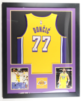 Luka Doncic Signed Custom Framed Jersey Display (JSA) at PristineAuction.com